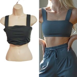 Briavia Santa Monica Square Neck Green Sports Bra Large